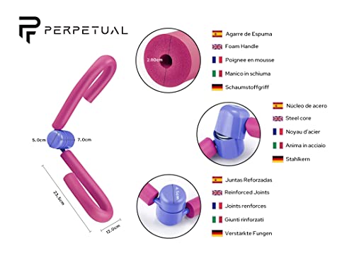 PERPETUAL Ejercitador Piernas Máquina Glúteos Muslos Brazos Nalgas Caderas Espalda Adelgazar Quemar Reducir Grasa Definir Tonificar Gimnasio Casa Entrenamiento Mujer Hombre Thigh Master Toner Fitness