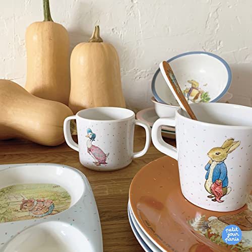 Petit Jour Paris - Cuenco con asas Peter Rabbit - para un desayuno saludable, multicolor