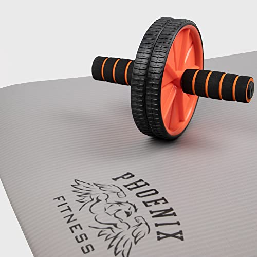 Phoenix Fitness Ab Roller - Abdominales Para Ejercicios De Fitness Para El Hogar y El Gimnasio - Mangos De Espuma Para Entrenamiento De Abdominales