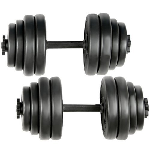 Physionics Juego de 2 Mancuernas de Fitness de 30 kg (2 x 15 kg) Pesas Musculación Discos y Barras