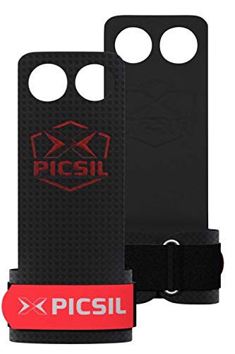 PICSIL Falcon Calleras para Cross Training, Grips de 2&3 Agujeros, Almohadilla Extra para Mayor Protección y Confort, para Gimnasio, Box, Halterofilia, Previenen Ampollas y Desgarros, Unisex, 2H, L