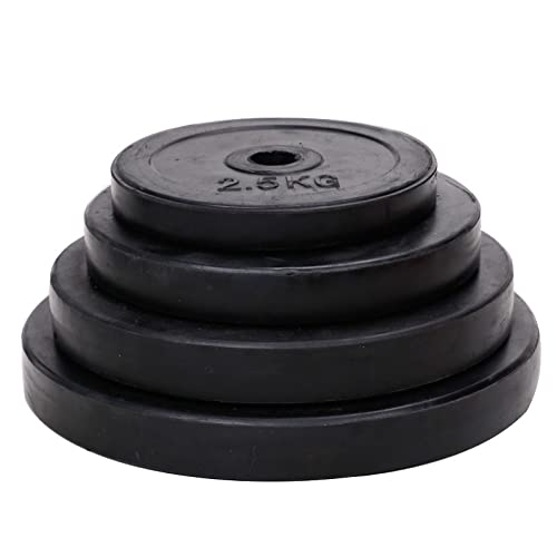 Placa de Peso de Vinilo estándar for 1"Bar, Redonda Negra, Barras, Mancuernas a Domicilio, Gimnasio, Fitness, Ejercicio, Entrenamiento, pérdida de Grasa, Peso y Levantamiento del Cuerpo