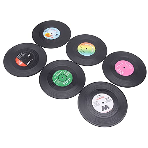 Posavasos de vinilo retro, 12 unidades, para taza de discos de CD y disco, manteles individuales, bebidas frías y calientes, para copa de protección