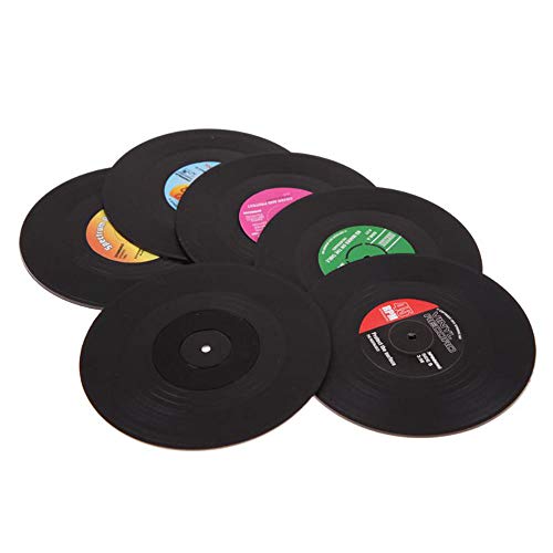 Posavasos de vinilo retro, 12 unidades, para taza de discos de CD y disco, manteles individuales, bebidas frías y calientes, para copa de protección