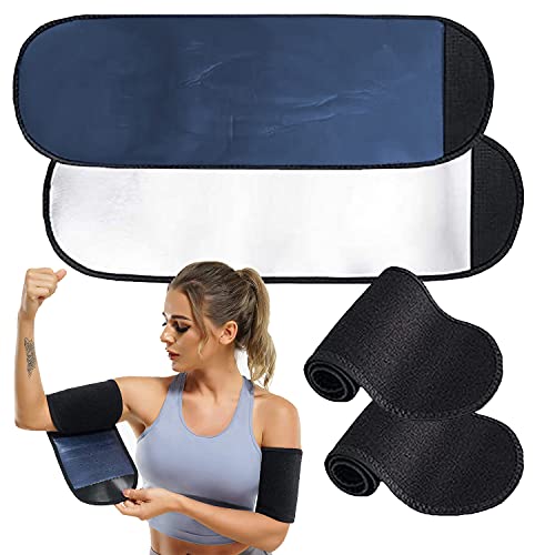 POTUANOT 2 Pares de Bandas para el Sudor de Brazo de Sauna, Recortadores de Brazos,Manga de Compresión Adelgazante,Mangas Ajustables para Entrenamiento de Brazos para Entrenamiento Deportivo