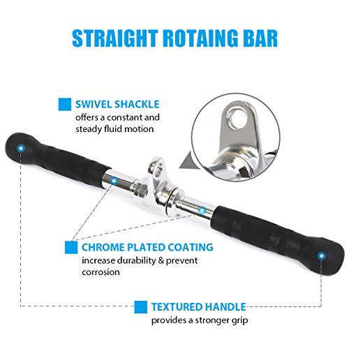 POWER GUIDANCE Accesorio de Cable para Prensa de Tríceps, Accesorios para Máquinas de Pesas, Mango en V con Rotación, Barra Giratoria, Barra en Forma de V (V Handle+Rotating Bar+V-Shaped Bar)