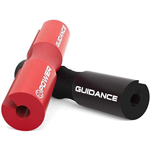 POWER GUIDANCE Barbell Squat Pad protectora del cuello y del hombro Ideal para Squats, Lunges, Hip Thrusts, levantamiento de pesas (rojo)