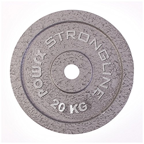 POWRX Discos Hierro Fundido 30 kg Set (2 x 15 kg) - Pesas Ideales para Mancuernas y Barras con diámetro 30 mm + PDF Workout (Plata)