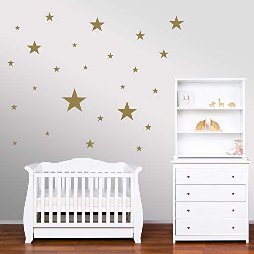 PREMYO 32 Estrellas Pegatinas Pared Infantil - Vinilos Decorativos Habitación Bebé Niños - Fácil de Poner Oro