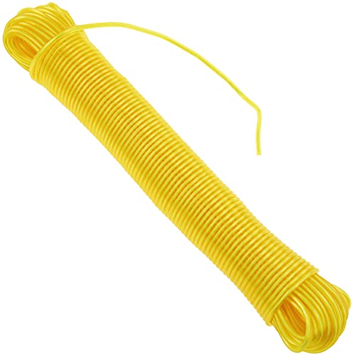 PrimeMatik - Cuerda de tendedero de PVC con núcleo de Polipropileno 30 m x 3 mm Amarilla