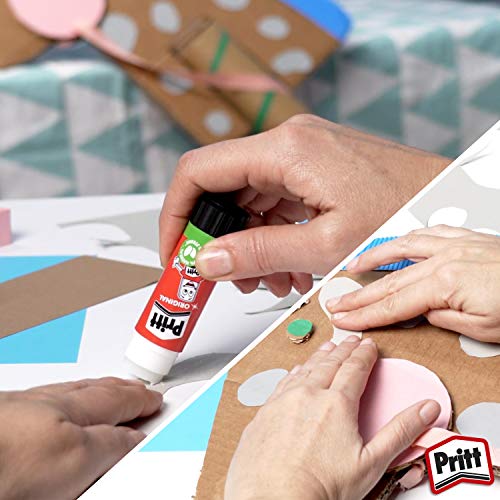 Pritt Barra Adhesiva, pegamento infantil seguro para niños para hacer manualidades, cola universal de adhesión fuerte para estuche y oficina, 1x11 g y 1x22 g Pritt Stick