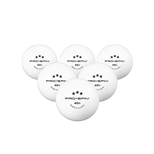 PRO-SPIN Pelotas de Ping Pong - Blanco - Pelotas 3-Estrellas 40+ (Pack de 12) para Tenis de Mesa | Pelotas ABS de Alto Rendimiento y Durabilidad para Mesa de Ping Pong Interior/Exterior, Competición