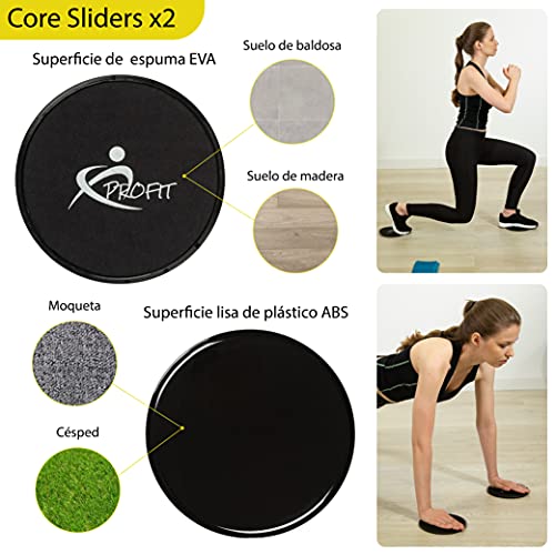 Profit Gomas Elásticas Fitness Musculación – Deporte en casa, Set de Ejercicio de Bandas de Resistencia, para Hombre y Mujer, Kit de Cintas elásticas, Entrenamiento y Gimnasio en casa.