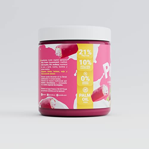 Protella - Cremas Proteicas - Protella Pink 250gr - Crema Rosa Proteica De Chocolate Con Avellanas Tostadas. Sin Azúcares Añadidos Y Sin Aceite De Palma Con 20% De Proteína