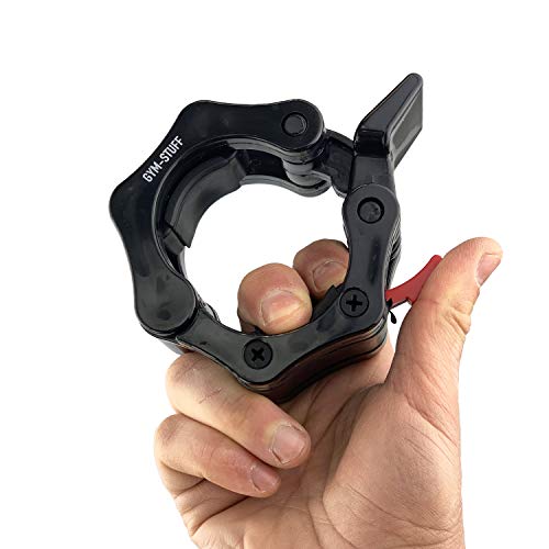 PROTONE Abrazaderas de barra olímpica de 2 "/ 5 cm para adaptarse al cuello de barra de 28 mm - con función de liberación rápida - negro