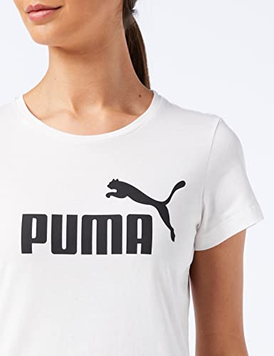 PUMA ESS Logo tee T-Shirt, Mujer, Puma White, XL