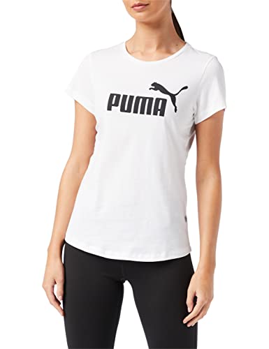 PUMA ESS Logo tee T-Shirt, Mujer, Puma White, XL