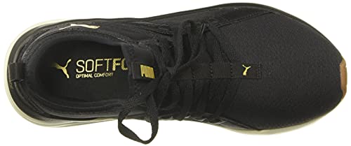 PUMA Women's SOFTRIDE Sophia Running Shoe, Black Team Gold-Marshmallow, 6