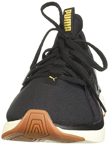 PUMA Women's SOFTRIDE Sophia Running Shoe, Black Team Gold-Marshmallow, 6