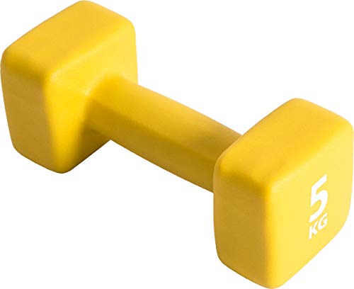 Pure 2 Improve Neoprene Dumbbells Mancuernas, Unisex, Amarillo, 5 kg