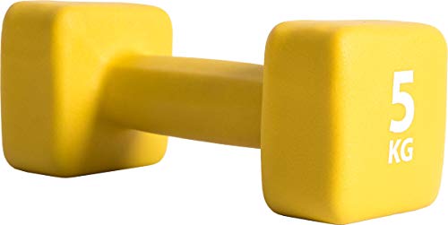 Pure 2 Improve Neoprene Dumbbells Mancuernas, Unisex, Amarillo, 5 kg