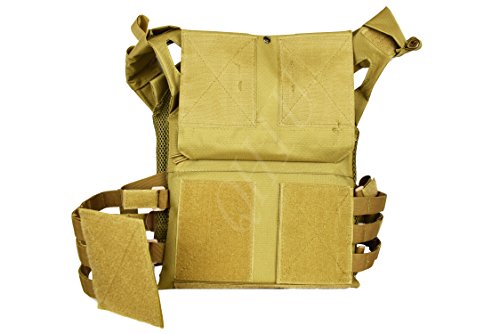 QHIU Chaleco Tácticos Ligero Militar Combate Camo Protección Molle Extraíble Placas para Airsoft Paintball Caza CS SWAT Juego de Guerra Deportes al Aire Libre