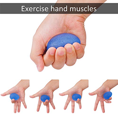 QIMEI-SHOP Manos Ejercicio Pelotas Antiestres Bolas Rehabilitación Fortalecedores de Mano Dedo Agarre Squeeze Pelota para Terapia Artritis Fisioterapia 3 Piezas