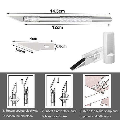 QitinDasen 10Pcs Profesional Raspador de Borde de Fieltro Kit, Herramientas de Instalación de Película de Vinilo, con Fieltro Enjugador y Cuchillo de Manualidades