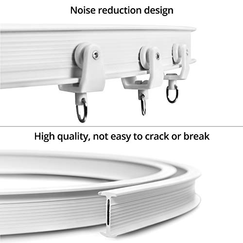 QWORK - Riel de Plástico Flexible de 3 m , aleación de plástico para ventanas y balcones, pista curvada suave, riel deslizante accesorios