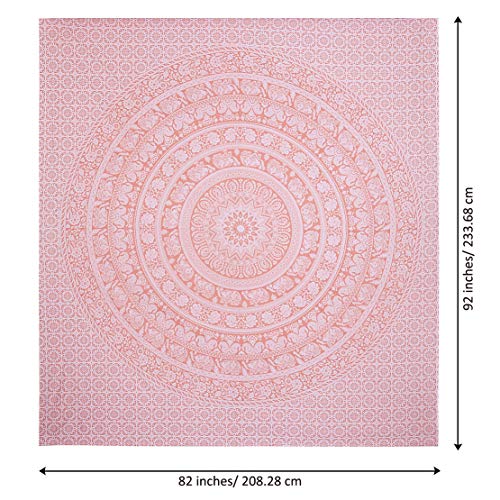 Raajsee Tapiz dorado metálico para colgar en la pared, mandala, bohemio, decoración de dormitorio, tapices hippie, ropa de cama bohemia, colcha, esterilla de yoga