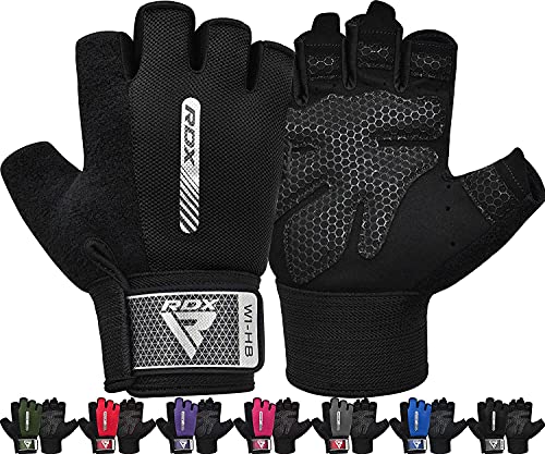 RDX Guantes Gimnasio Transpirable Gel Acolchado Antideslizante, Fitness Sports Guante Protección Palma Hombre y Mujer Entrenamiento Ciclismo Equipo de Gimnasio en Casa para Ejercicio