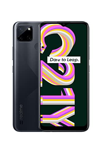 realme C21Y Smartphone Libre, Batería de 5000 mAh, Pantalla completa de 6,5" con mini-drop, Cámara triple con IA de 13 MP, Procesador UNISOC T610, Dual Sim, 4+64GB, Cross Black