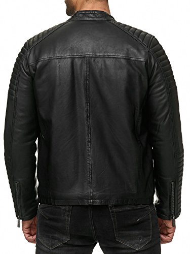 Redbridge Chaqueta de Hombres Cuero Sintético Moda Casual Negro L