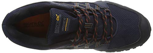 Regatta edgepoint III' Waterproof Walking Shoes, Zapatillas de Senderismo Hombre, Azul (Navy/Burnt Umbre Qfd), 44 EU