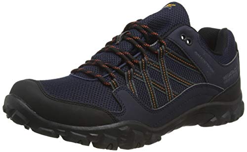 Regatta edgepoint III' Waterproof Walking Shoes, Zapatillas de Senderismo Hombre, Azul (Navy/Burnt Umbre Qfd), 44 EU