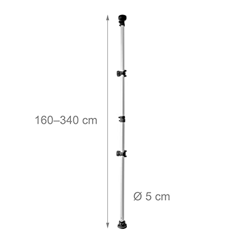 Relaxdays 10017182 - Portabicicletas telescópica para 2 bicicletas, ajustable, plateado, 160-340 cm