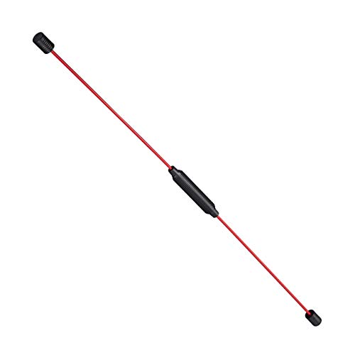 Relaxdays Swingstick Barra oscilante para Entrenamiento de vibración y Musculatura Profunda, Flexible, Fibra de Vidrio, 160 cm, Color Rojo, Unisex Adulto, 1 Unidad