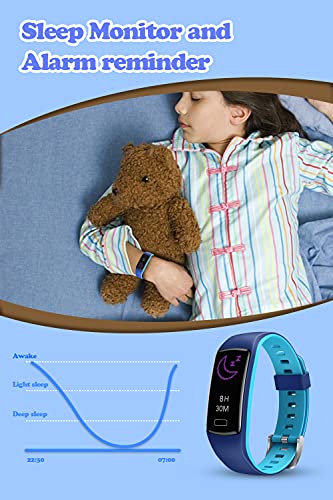 Reloj Inteligente Niño，CatShin Pulsera Actividad Inteligente con Monitor de Presión Arterial, Pulsómetro,Monitor de Sueño，Impermeable IP67 Deportivo Smartwatch Podómetro， Reloj Niño para Android iOS