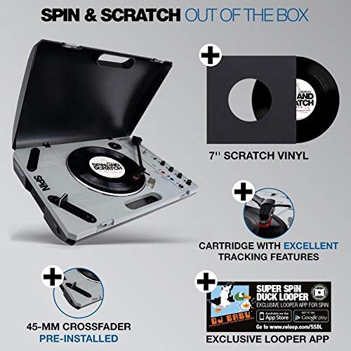 Reloop SPIN - Plato giradiscos portátil para amantes del vinilo y artistas del"scratch", Diversión con nuestro plato donde sea que vayamos