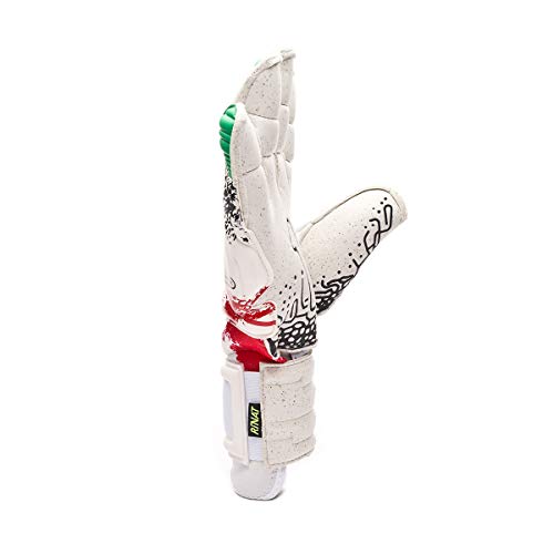 Rinat Asimetrik Prime Pro Guante De Portero, Unisex Adulto, Blanco/Verde/Rojo, 8