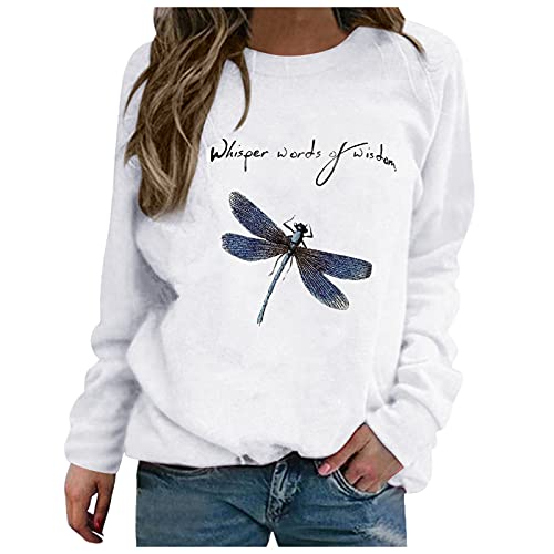 riou Sudaderas Mujer sin Capucha Deporte Otoño Invierno Navidad Lindo Patrón 2022 Largas Fitness Original Sexy Cuello Redondo Deporte Casual Top Shirt Blusas