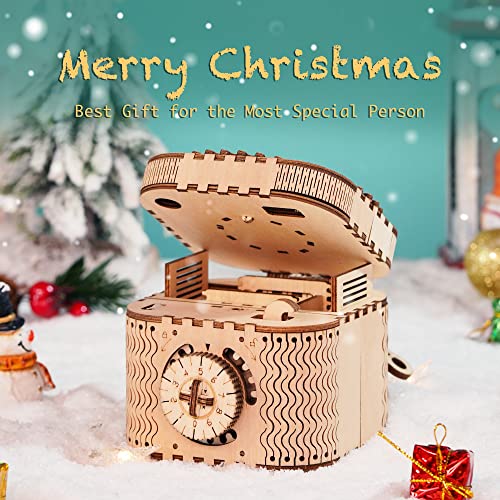 Robotime Puzzle 3D Madera Maquetas Treasure Box Modelos Mecánicos Kits para Construir Adultos Montar Construcciones Laser Cut Puzzle de Madera