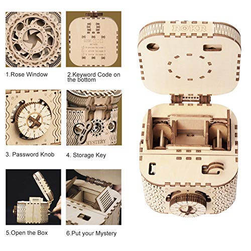 Robotime Puzzle 3D Madera Maquetas Treasure Box Modelos Mecánicos Kits para Construir Adultos Montar Construcciones Laser Cut Puzzle de Madera