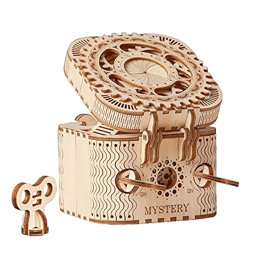 Robotime Puzzle 3D Madera Maquetas Treasure Box Modelos Mecánicos Kits para Construir Adultos Montar Construcciones Laser Cut Puzzle de Madera