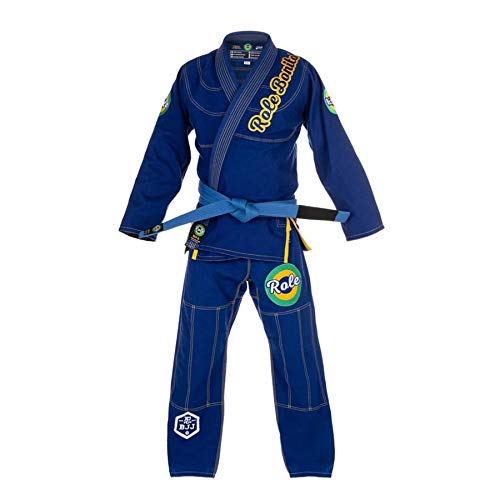 Role Bonito Kimono de Jiu-Jitsu Brasileño para Hombre (BJJ Gi) Ligero en Azul (Talla A2)