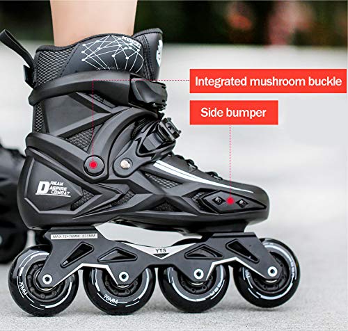 Roller Blades Adultos Hombres Mujeres Zapatos De Skate En Línea Patinaje De Velocidad Profesional CNC Soporte De Engrosamiento De Aleación De Aluminio Tres Capas De Protección,White-40