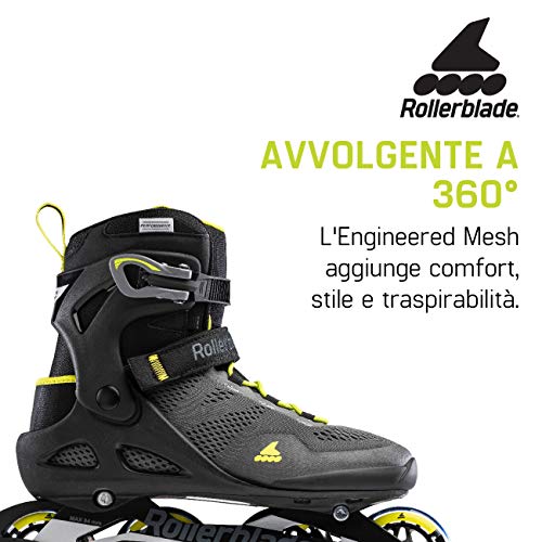 Rollerblade Macroblade 80 - Patines en línea para Hombre, Color Negro y Verde Lima