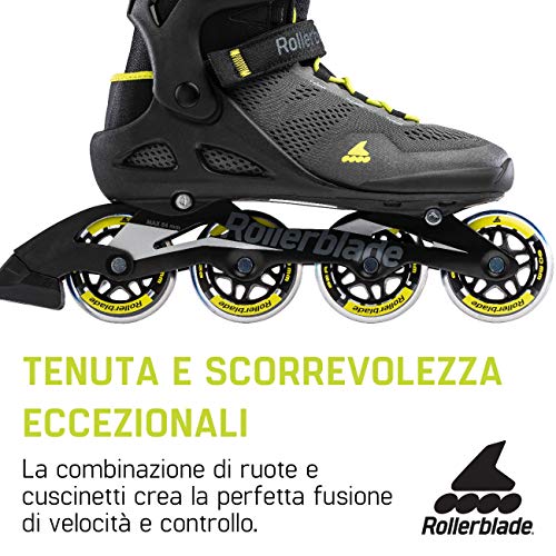 Rollerblade Macroblade 80 - Patines en línea para Hombre, Color Negro y Verde Lima