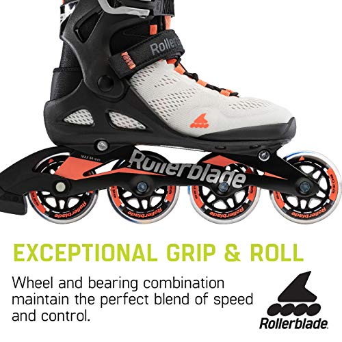 Rollerblade W Macroblade 80 - Patines en línea para Adultos, Color Gris Glaciar, Color Coral