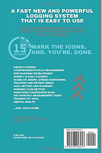 Runner's Training Journal: A smart icon-based system with over 30 metrics to compare and help you improve. Start anytime. 52 weeks day by day. (Iconic Series Running Journals)